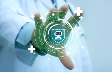 Illustration depicting AI technology streamlining Medicare lead qualification and enrollment processes.