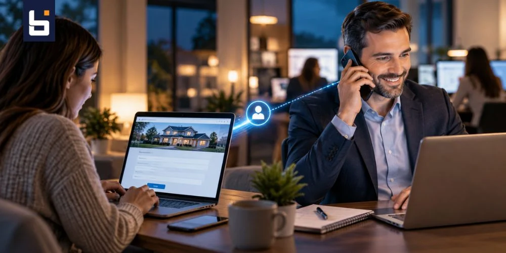Loan officer responding quickly to a new mortgage lead