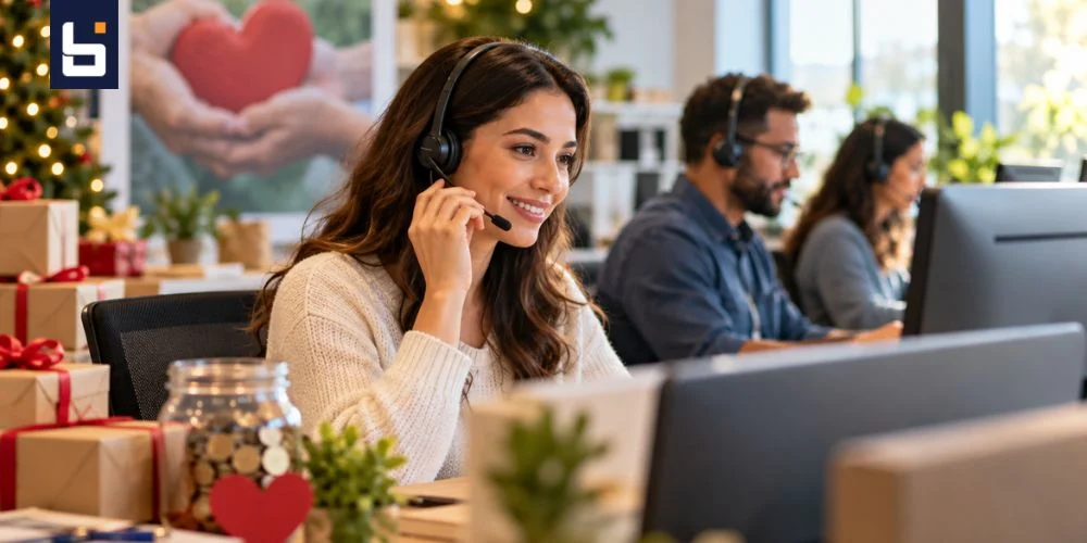 Nonprofit contact center team supporting donor inquiries during year-end fundraising campaigns